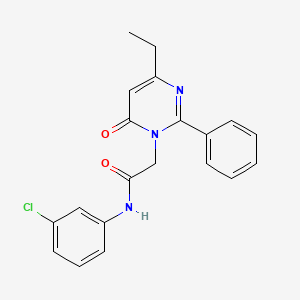molecular formula C20H18ClN3O2 B11192757 N-(3-chlorophenyl)-2-(4-ethyl-6-oxo-2-phenylpyrimidin-1(6H)-yl)acetamide 