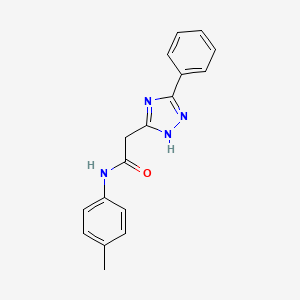 molecular formula C17H16N4O B11192790 N-(4-methylphenyl)-2-(3-phenyl-1H-1,2,4-triazol-5-yl)acetamide 