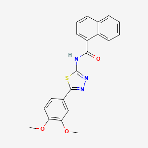 molecular formula C21H17N3O3S B11192868 N-[5-(3,4-dimethoxyphenyl)-1,3,4-thiadiazol-2-yl]naphthalene-1-carboxamide 