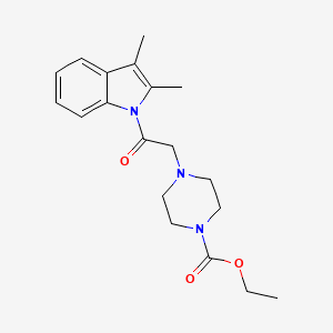 molecular formula C19H25N3O3 B11192945 ethyl 4-[2-(2,3-dimethyl-1H-indol-1-yl)-2-oxoethyl]piperazine-1-carboxylate 