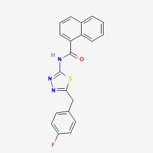 molecular formula C20H14FN3OS B11193004 N-[5-(4-fluorobenzyl)-1,3,4-thiadiazol-2-yl]naphthalene-1-carboxamide 