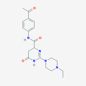 molecular formula C19H25N5O3 B11193135 N-(4-acetylphenyl)-2-(4-ethylpiperazin-1-yl)-6-oxo-3,4,5,6-tetrahydropyrimidine-4-carboxamide 