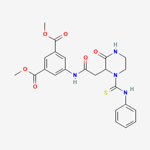 molecular formula C23H24N4O6S B11193158 Dimethyl 5-({[3-oxo-1-(phenylcarbamothioyl)piperazin-2-yl]acetyl}amino)benzene-1,3-dicarboxylate 