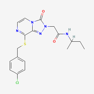 molecular formula C18H20ClN5O2S B11193398 N-(butan-2-yl)-2-{8-[(4-chlorobenzyl)sulfanyl]-3-oxo[1,2,4]triazolo[4,3-a]pyrazin-2(3H)-yl}acetamide 