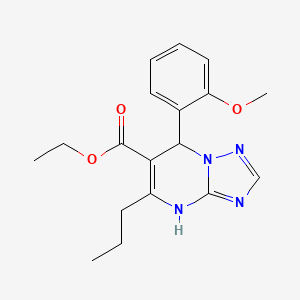 molecular formula C18H22N4O3 B11193432 Ethyl 7-(2-methoxyphenyl)-5-propyl-4,7-dihydro[1,2,4]triazolo[1,5-a]pyrimidine-6-carboxylate 