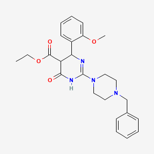 molecular formula C25H30N4O4 B11193443 Ethyl 2-(4-benzylpiperazin-1-yl)-6-(2-methoxyphenyl)-4-oxo-1,4,5,6-tetrahydropyrimidine-5-carboxylate 