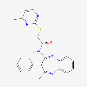 molecular formula C23H21N5OS B11193488 N-(4-methyl-3-phenyl-3H-1,5-benzodiazepin-2-yl)-2-[(4-methylpyrimidin-2-yl)sulfanyl]acetamide 