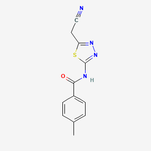 molecular formula C12H10N4OS B11193497 N-[5-(cyanomethyl)-1,3,4-thiadiazol-2-yl]-4-methylbenzamide 