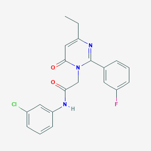 molecular formula C20H17ClFN3O2 B11193623 N-(3-chlorophenyl)-2-[4-ethyl-2-(3-fluorophenyl)-6-oxopyrimidin-1(6H)-yl]acetamide 