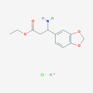 molecular formula C12H16ClNO4 B111938 3-Amino-3-benzo[1,3]dioxol-5-yl-propionic acidethyl ester hydrochloride CAS No. 149498-94-2
