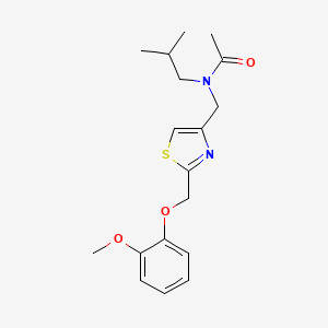molecular formula C18H24N2O3S B11193816 N-[[2-[(2-Methoxyphenoxy)methyl]-4-thiazolyl]methyl]-N-(2-methylpropyl)acetamide CAS No. 1016835-50-9