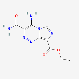 molecular formula C9H10N6O3 B11193939 Ethyl 4-amino-3-carbamoylimidazo[5,1-c][1,2,4]triazine-8-carboxylate 