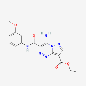 molecular formula C17H18N6O4 B11194107 Ethyl 4-amino-3-[(3-ethoxyphenyl)carbamoyl]pyrazolo[5,1-c][1,2,4]triazine-8-carboxylate 