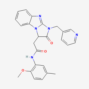 molecular formula C25H23N5O3 B11194184 N-(2-methoxy-5-methylphenyl)-2-[2-oxo-1-(pyridin-3-ylmethyl)-2,3-dihydro-1H-imidazo[1,2-a]benzimidazol-3-yl]acetamide 