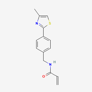 molecular formula C14H14N2OS B11194202 N-{[4-(4-Methyl-1,3-thiazol-2-YL)phenyl]methyl}prop-2-enamide 