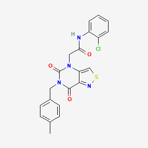 molecular formula C21H17ClN4O3S B11194213 N-(2-chlorophenyl)-2-[6-(4-methylbenzyl)-5,7-dioxo-6,7-dihydro[1,2]thiazolo[4,3-d]pyrimidin-4(5H)-yl]acetamide 