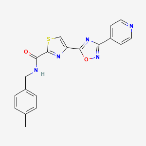 molecular formula C19H15N5O2S B11194321 N-(4-methylbenzyl)-4-[3-(pyridin-4-yl)-1,2,4-oxadiazol-5-yl]-1,3-thiazole-2-carboxamide 
