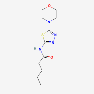 molecular formula C11H18N4O2S B11194365 N-[5-(morpholin-4-yl)-1,3,4-thiadiazol-2-yl]pentanamide 