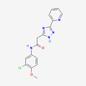 molecular formula C16H14ClN5O2 B11194371 N-(3-chloro-4-methoxyphenyl)-2-[3-(pyridin-2-yl)-1H-1,2,4-triazol-5-yl]acetamide 