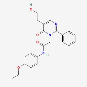 molecular formula C23H25N3O4 B11194410 N-(4-ethoxyphenyl)-2-[5-(2-hydroxyethyl)-4-methyl-6-oxo-2-phenylpyrimidin-1(6H)-yl]acetamide 