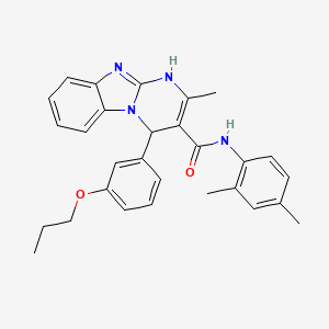 molecular formula C29H30N4O2 B11194476 N-(2,4-dimethylphenyl)-2-methyl-4-(3-propoxyphenyl)-1,4-dihydropyrimido[1,2-a]benzimidazole-3-carboxamide 
