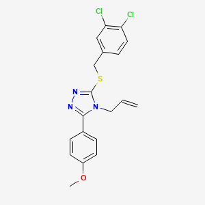 molecular formula C19H17Cl2N3OS B11194525 4-{4-allyl-5-[(3,4-dichlorobenzyl)sulfanyl]-4H-1,2,4-triazol-3-yl}phenyl methyl ether 