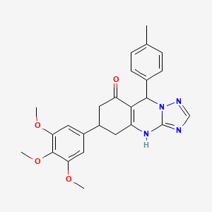 molecular formula C25H26N4O4 B11194531 9-(4-methylphenyl)-6-(3,4,5-trimethoxyphenyl)-5,6,7,9-tetrahydro[1,2,4]triazolo[5,1-b]quinazolin-8(4H)-one 