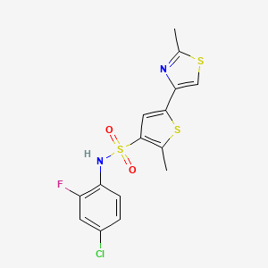 molecular formula C15H12ClFN2O2S3 B11194803 M351-110 