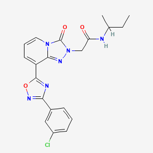 molecular formula C20H19ClN6O3 B11194881 N-(butan-2-yl)-2-{8-[3-(3-chlorophenyl)-1,2,4-oxadiazol-5-yl]-3-oxo[1,2,4]triazolo[4,3-a]pyridin-2(3H)-yl}acetamide 