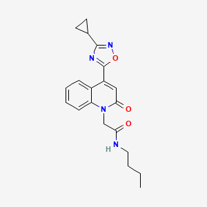 molecular formula C20H22N4O3 B11195097 N-butyl-2-[4-(3-cyclopropyl-1,2,4-oxadiazol-5-yl)-2-oxoquinolin-1(2H)-yl]acetamide 