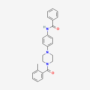 molecular formula C25H25N3O2 B11195215 N-{4-[4-(2-Methylbenzoyl)piperazin-1-YL]phenyl}benzamide 