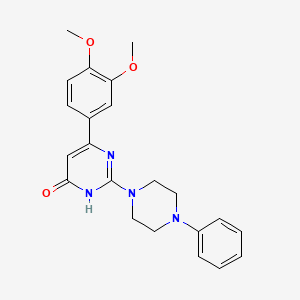 molecular formula C22H24N4O3 B11195385 6-(3,4-dimethoxyphenyl)-2-(4-phenylpiperazin-1-yl)pyrimidin-4(3H)-one 