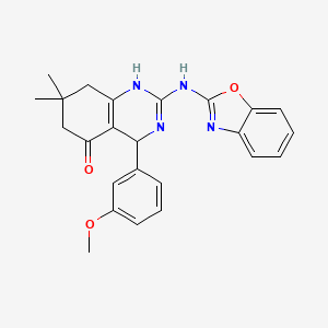 molecular formula C24H24N4O3 B11195446 2-(1,3-benzoxazol-2-ylamino)-4-(3-methoxyphenyl)-7,7-dimethyl-4,6,7,8-tetrahydroquinazolin-5(1H)-one 