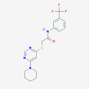 molecular formula C18H19F3N4OS B11195530 2-{[6-(piperidin-1-yl)pyrimidin-4-yl]sulfanyl}-N-[3-(trifluoromethyl)phenyl]acetamide 