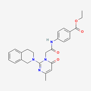 molecular formula C25H26N4O4 B11195634 ethyl 4-({[2-(3,4-dihydroisoquinolin-2(1H)-yl)-4-methyl-6-oxopyrimidin-1(6H)-yl]acetyl}amino)benzoate 