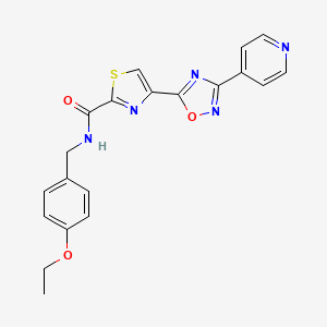 molecular formula C20H17N5O3S B11195685 N-(4-ethoxybenzyl)-4-[3-(pyridin-4-yl)-1,2,4-oxadiazol-5-yl]-1,3-thiazole-2-carboxamide 