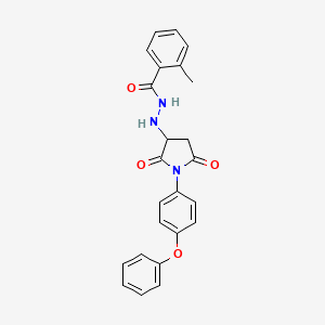 molecular formula C24H21N3O4 B11195725 N'-[2,5-dioxo-1-(4-phenoxyphenyl)pyrrolidin-3-yl]-2-methylbenzohydrazide 