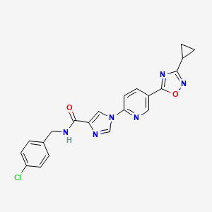molecular formula C21H17ClN6O2 B11195747 N-(4-chlorobenzyl)-1-[5-(3-cyclopropyl-1,2,4-oxadiazol-5-yl)pyridin-2-yl]-1H-imidazole-4-carboxamide 