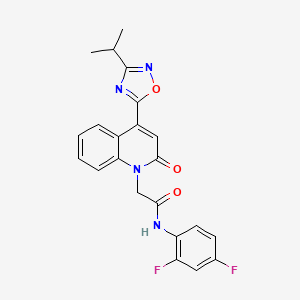 molecular formula C22H18F2N4O3 B11195770 N-(2,4-difluorophenyl)-2-{2-oxo-4-[3-(propan-2-yl)-1,2,4-oxadiazol-5-yl]quinolin-1(2H)-yl}acetamide 