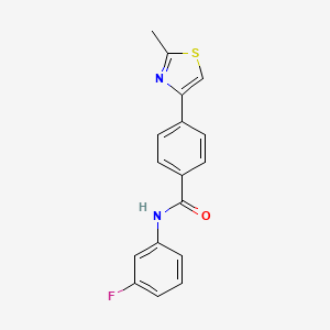 molecular formula C17H13FN2OS B11195809 N-(3-fluorophenyl)-4-(2-methyl-1,3-thiazol-4-yl)benzamide 