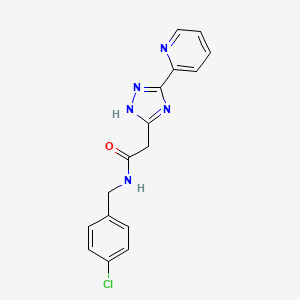 molecular formula C16H14ClN5O B11195886 N-(4-chlorobenzyl)-2-[3-(pyridin-2-yl)-1H-1,2,4-triazol-5-yl]acetamide 