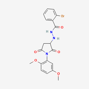 molecular formula C19H18BrN3O5 B11195904 2-bromo-N'-[1-(2,5-dimethoxyphenyl)-2,5-dioxopyrrolidin-3-yl]benzohydrazide 