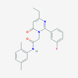 molecular formula C22H22FN3O2 B11196066 N-(2,5-dimethylphenyl)-2-[4-ethyl-2-(3-fluorophenyl)-6-oxopyrimidin-1(6H)-yl]acetamide 