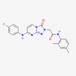 molecular formula C21H19FN6O2 B11196089 N-(2,4-dimethylphenyl)-2-{7-[(4-fluorophenyl)amino]-3-oxo-2H,3H-[1,2,4]triazolo[4,3-a]pyrimidin-2-yl}acetamide 