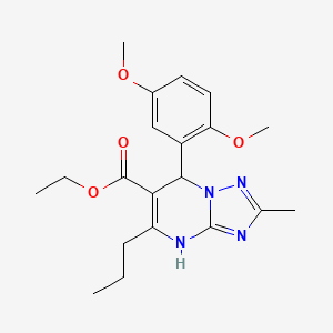 molecular formula C20H26N4O4 B11196141 Ethyl 7-(2,5-dimethoxyphenyl)-2-methyl-5-propyl-4,7-dihydro[1,2,4]triazolo[1,5-a]pyrimidine-6-carboxylate 