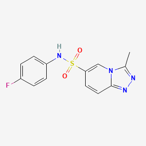 molecular formula C13H11FN4O2S B11196225 N-(4-fluorophenyl)-3-methyl[1,2,4]triazolo[4,3-a]pyridine-6-sulfonamide 