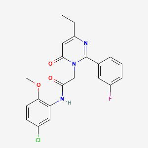 molecular formula C21H19ClFN3O3 B11196245 N-(5-chloro-2-methoxyphenyl)-2-[4-ethyl-2-(3-fluorophenyl)-6-oxopyrimidin-1(6H)-yl]acetamide 
