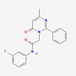 molecular formula C19H16FN3O2 B11196521 N-(3-fluorophenyl)-2-(4-methyl-6-oxo-2-phenylpyrimidin-1(6H)-yl)acetamide 