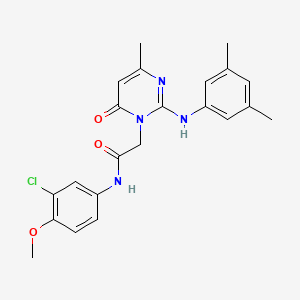 molecular formula C22H23ClN4O3 B11196653 N-(3-chloro-4-methoxyphenyl)-2-{2-[(3,5-dimethylphenyl)amino]-4-methyl-6-oxopyrimidin-1(6H)-yl}acetamide 