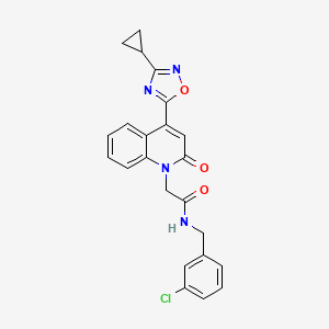 molecular formula C23H19ClN4O3 B11196863 N-(3-chlorobenzyl)-2-[4-(3-cyclopropyl-1,2,4-oxadiazol-5-yl)-2-oxoquinolin-1(2H)-yl]acetamide 